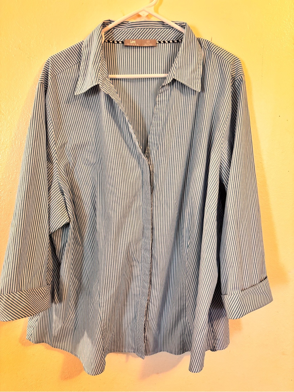 Lee Wonen’s Blue and White Striped Button-Down Shirt